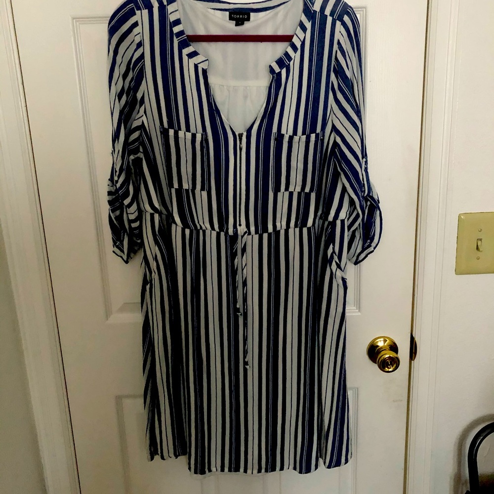 Linen drawstring dress